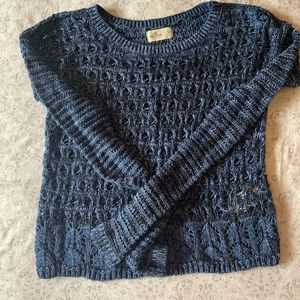 Blue crocheted sweater